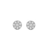 Ladies Sterling Silver 0.05Ct Round Diamond Fashion Earrings Classic Ladies Diamond Jewelry