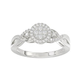 Sterling Silver 0.25Ct Round Diamond Halo Cluster Ring For Women Engagement Promise Ring Gift For Her
