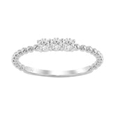 Elegant 0.07Ct Round Diamond Three Stone Ring In Sterling Silver Classic Ladies Jewelry Design