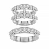 LADIES TRIO RING 1.30CT ROUND DIAMOND 10K WHITE GOLD