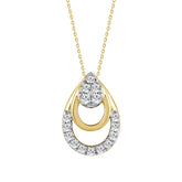 LADIES PENDANT WITH CHAIN 0.13CT ROUND DIAMOND 10K YELLOW GOLD