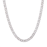 MEN'S NECKLACE 0.50CT ROUND DIAMOND STERLING SILVER WHITE