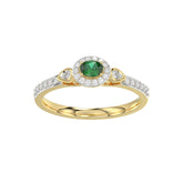 0.33ct Round/Oval Emerald diamond 14k Ladies Fashion Ring 0.15CT Center stone Oval Emerald Diamond)