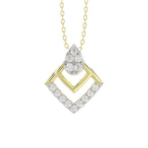 LADIES PENDANT WITH CHAIN 0.13CT ROUND DIAMOND 14K YELLOW GOLD