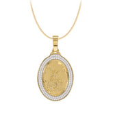 MEN'S CHARM PENDANT 0.50CT ROUND DIAMOND 10K YELLOW GOLD