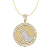 MEN'S CHARM PENDANT 1.00CT ROUND DIAMOND 10K YELLOW GOLD