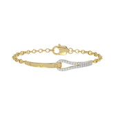 Stylish 10K Yellow Gold Diamond Bangle For Women With Sparkling 0.33 Ct Round Diamonds. A Modern And Elegant Fine Jewelry