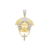 MEN'S CHARM PENDANT 0.50CT ROUND DIAMOND 10K YELLOW GOLD