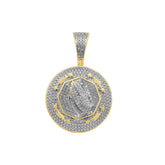 MEN'S CHARM PENDANT 0.50CT ROUND DIAMOND 10K YELLOW GOLD