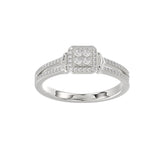 Ladies 0.20Ct Round Diamond Sterling Silver White Engagement Ring � Elegant Promise Ring For Women