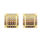 LADIES EARRINGS 0.50CT ROUND DIAMOND 10K YELLOW GOLD