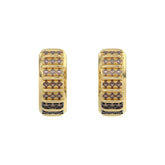 LADIES HOOPS EARRING 0.50CT ROUND/ROUND DARK BROWN DIAMOND 10K YELLOW GOLD