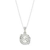 Elegant 0.15Ct Round & Baguette Diamond Pendant In Sterling Silver Ladies Fine Jewelry With Chain
