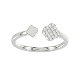 Sterling Silver Diamond Fashion Ring For Women 0.10 Ct Round Cut Elegant Ladies Ring