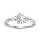 Elegance Ladies Round Diamond Cluster Fashion Ring In 10K White Gold � Marquise Design