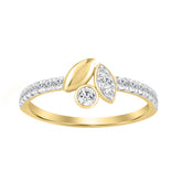 Elegance Ladies Round Diamond Cluster Fashion Ring In 10K Yellow Gold � Marquise Design
