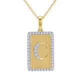 Elegant Ladies 0.20Ct Round Diamond �C Alphabet Fashion Pendant With Chain � 10K Yellow Gold