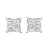 Sterling Silver Diamond Yuva Stud Earrings For Women 0.05 Ct Round Cut Minimal Everyday Earrings