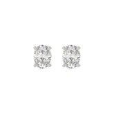 LADIES SOLITAIRE EARRINGS 1 1/2CT OVAL DIAMOND 14K WHITE GOLD