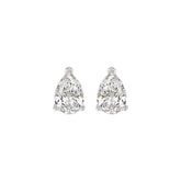 LADIES SOLITAIRE EARRINGS 2CT PEAR DIAMOND 14K WHITE GOLD