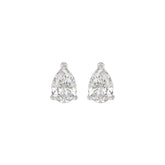 LADIES SOLITAIRE EARRINGS 1 1/2CT PEAR DIAMOND 14K WHITE GOLD