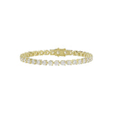 LADIES BRACELET 9CT ROUND DIAMOND 14K YELLOW GOLD