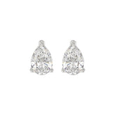 LADIES SOLITAIRE EARRINGS 3CT PEAR DIAMOND 14K WHITE GOLD