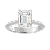 LADIES SOLITAIRE RING 3CT EMERALD DIAMOND 14K WHITE GOLD (CENTER STONE EMERALD DIAMOND 3CT )