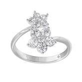 LADIES RING 1CT ROUND DIAMOND 14K WHITE GOLD