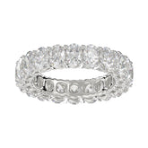 LADIES BAND 5CT OVAL DIAMOND 14K WHITE GOLD