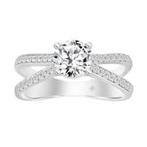 LADIES RING 1 1/4CT ROUND DIAMOND 14K WHITE GOLD