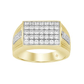 MEN'S RING 1CT ROUND DIAMOND 14K YELLOW GOLD