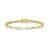 LADIES BRACELET 5CT ROUND DIAMOND 14K YELLOW GOLD