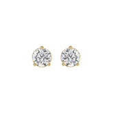 14K YELLOW GOLD 2CT ROUND DIAMOND LADIES SOLITAIRE EARRINGS