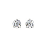 LADIES SOLITAIRE EARRINGS 2 1/2CT ROUND DIAMOND 14K WHITE GOLD