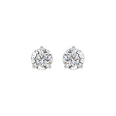 LADIES SOLITAIRE EARRINGS 2 1/2CT ROUND DIAMOND 14K WHITE GOLD
