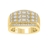 MEN'S RING 2.00CT ROUND DIAMOND 14K YELLOW GOLD
