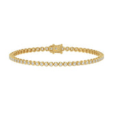 MENS BRACELET 2 1/2CT ROUND DIAMOND 14K YELLOW GOLD