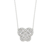 Elegant 14K White Gold Butterfly Necklace Featuring 1.00 Ct Lab Grown Round And Pear Diamonds. A Timeless Gift For Women And Everyday Luxury.