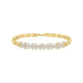 LADIES BRACELET 3CT ROUND/MARQUISE DIAMOND 14K YELLOW GOLD