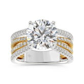 LADIES RING 3 5/8CT ROUND DIAMOND 14K WHITE/YELLOW GOLD (CENTER STONE ROUND DIAMOND 3CT )