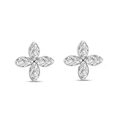 LADIES EARRINGS 1CT MARQUISE DIAMOND 14K WHITE GOLD