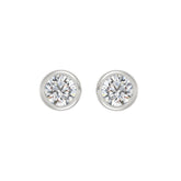 LADIES SOLITAIRE EARRINGS 3CT ROUND DIAMOND 14K WHITE GOLD