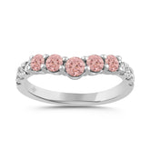 ETERNAL BLUSH COLLECTION LADIES BAND 1CT PINK ROUND DIAMOND 14K WHITE GOLD