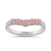 ETERNAL BLUSH COLLECTION LADIES BAND 1CT PINK ROUND DIAMOND 14K WHITE GOLD