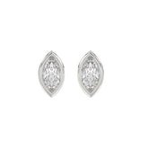LADIES SOLITAIRE EARRINGS 2CT MARQUISE DIAMOND 14K WHITE GOLD