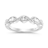 LADIES BAND 1CT MARQUISE DIAMOND 14K WHITE GOLD