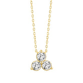 LADIES NECKLACE 1CT ROUND DIAMOND 14K YELLOW GOLD WITH CHAIN