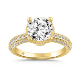 LADIES RING 2 3/4CT ROUND DIAMOND 14K YELLOW GOLD (CENTER STONE ROUND DIAMOND 2CT )