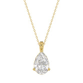 LADIES SOLITAIRE PENDANT 2 1/2CT PEAR DIAMOND 14K YELLOW GOLD